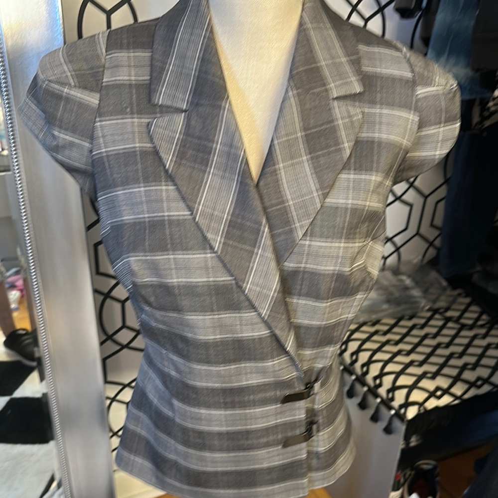 Lamb Gray Plaid Women's Jacket - image 1